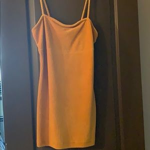 Mustard Yellow Velvet Dress